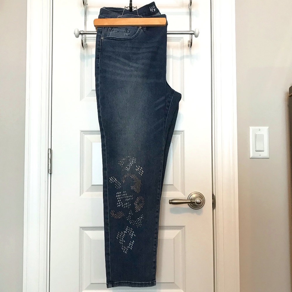 DG2 5-pocket jeans with silver, gold & copper bling —virtual stretch (16P)